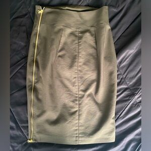 Express small olive pencil skirt with zipper